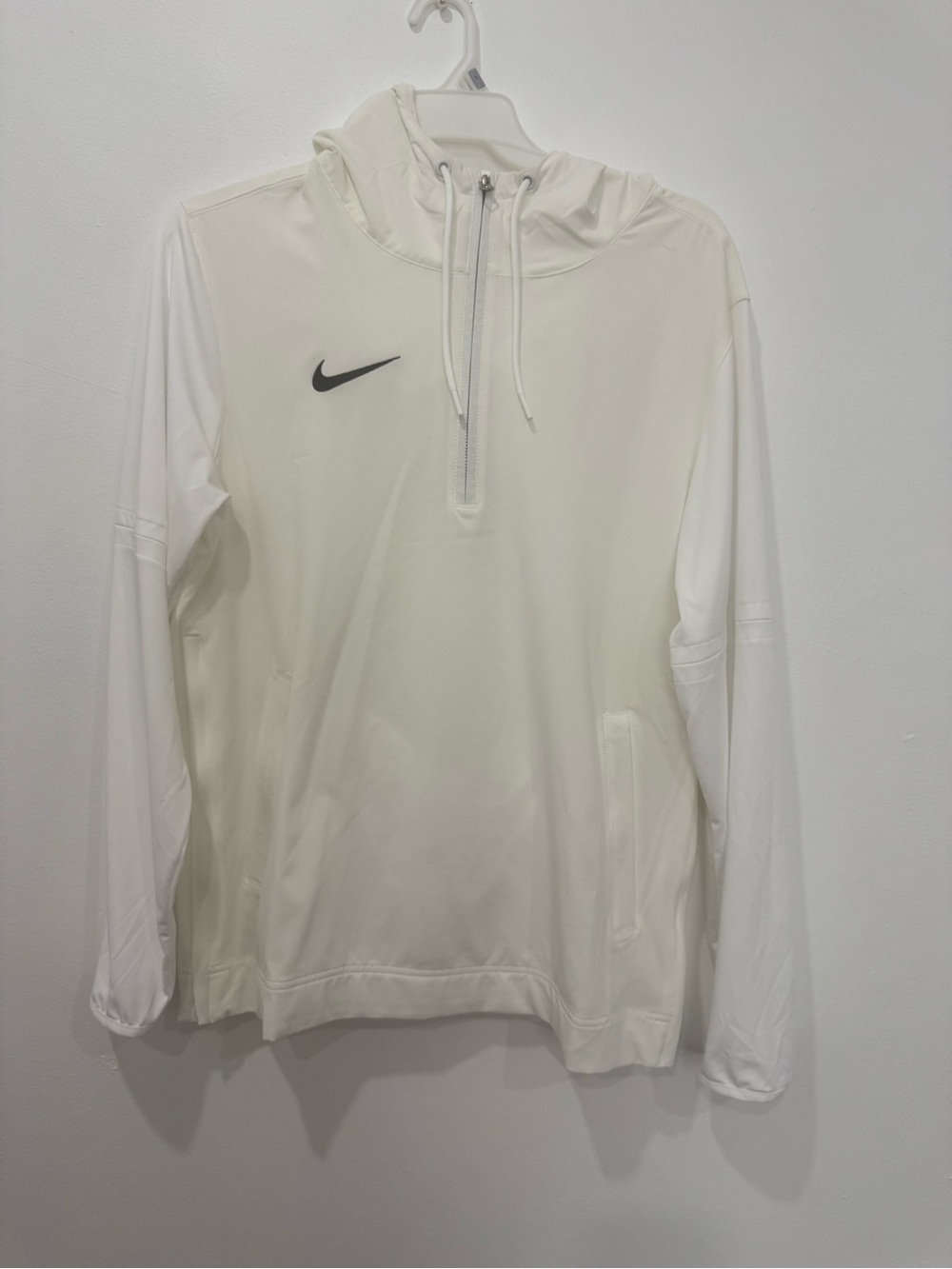 Nike White Hooded Jacket with Gray Swoosh
